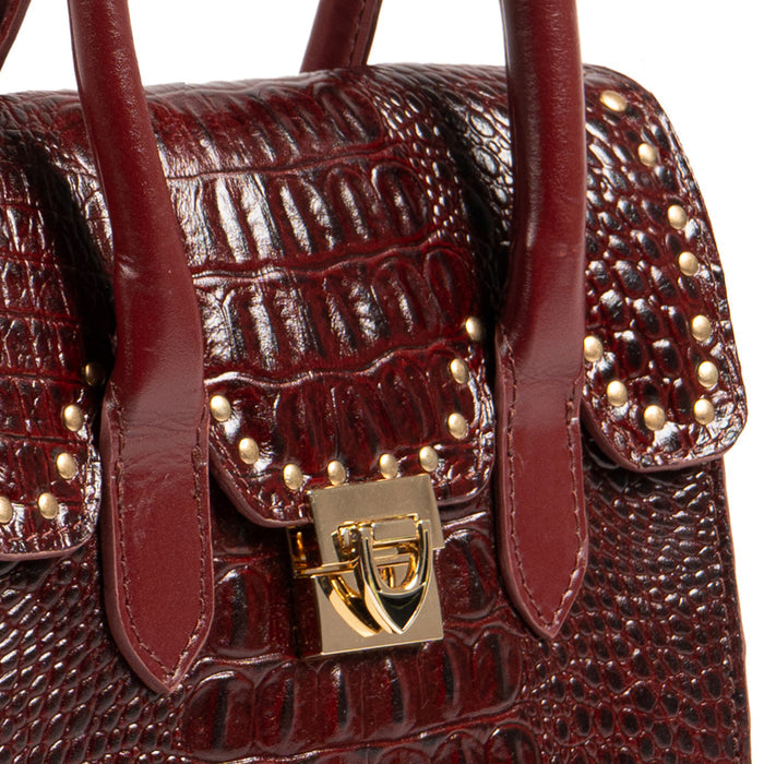 Punk 01 Red Leather Satchel
