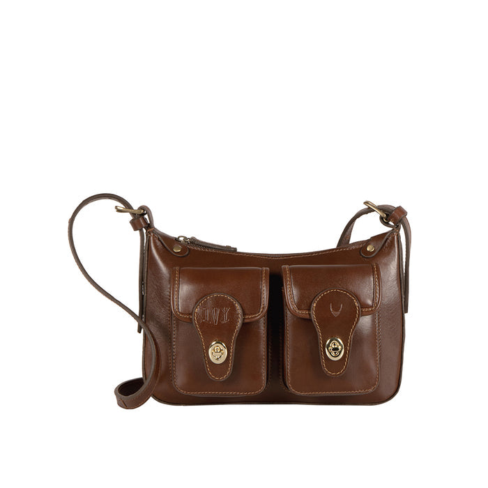 Pyne 01 Brown Leather Sling Bag