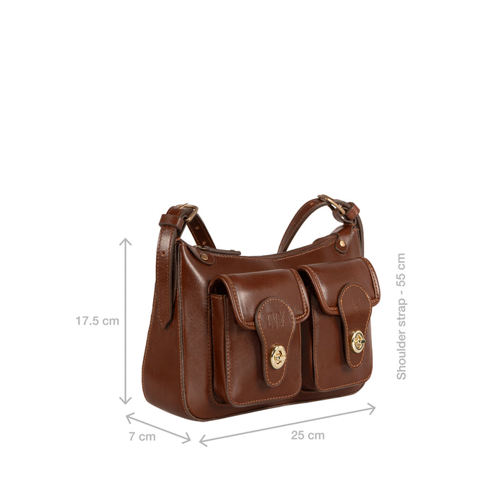 Pyne 01 Brown Leather Sling Bag