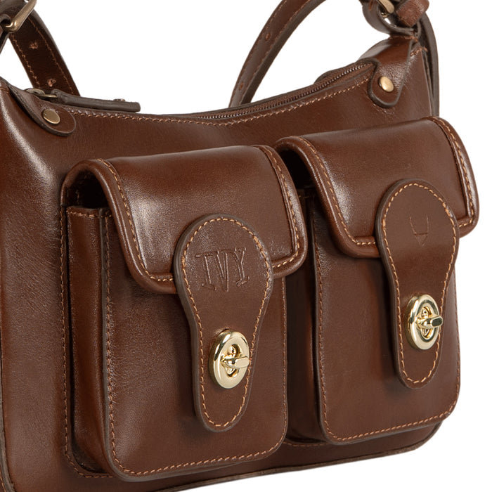 Pyne 01 Brown Leather Sling Bag