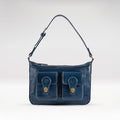 Pyne 02 Blue Leather Shoulder Bag