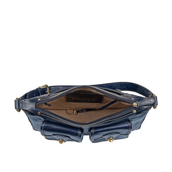 Pyne 02 Blue Leather Shoulder Bag
