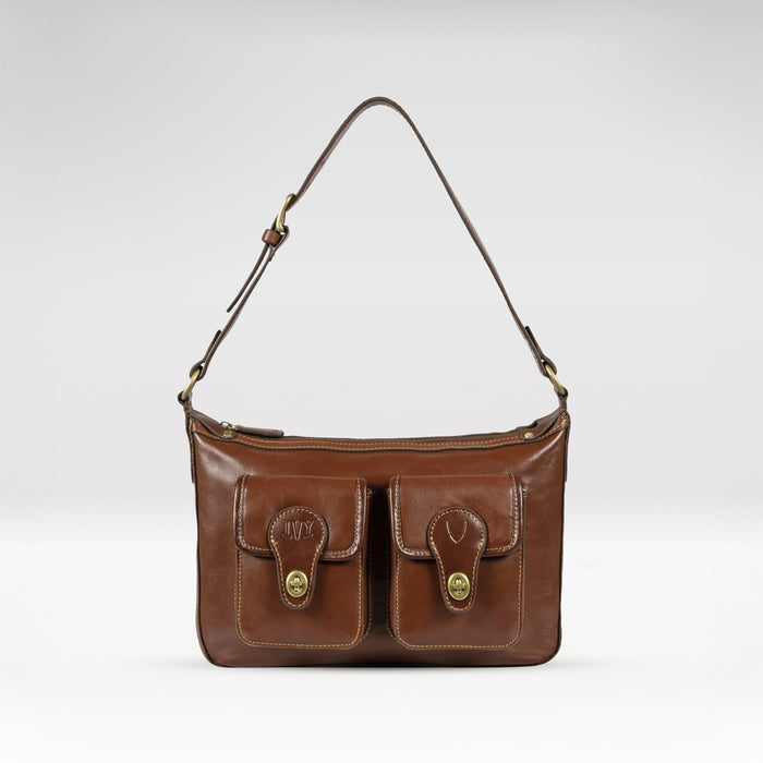Pyne 02 Brown Leather Shoulder Bag