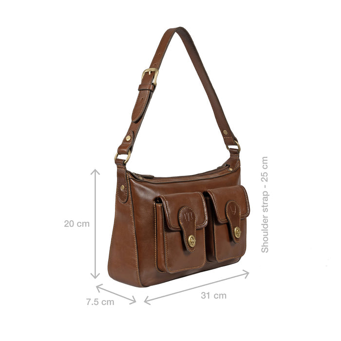 Pyne 02 Brown Leather Shoulder Bag