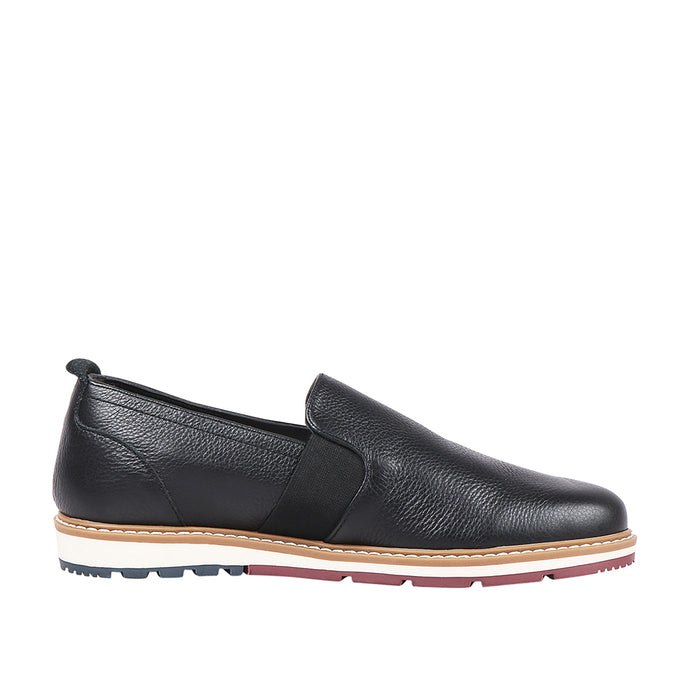 Quebec Men's Black Leather Slip On