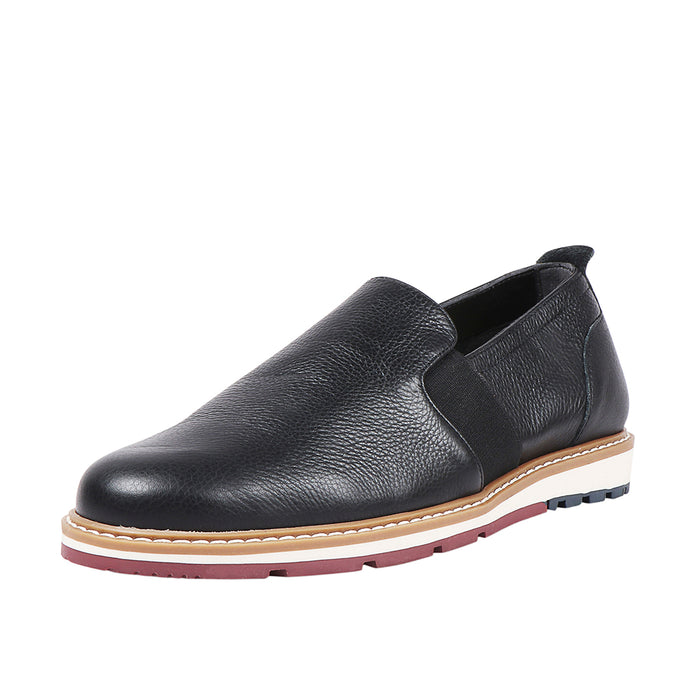 Quebec Men's Brown Leather Slip On Shoes