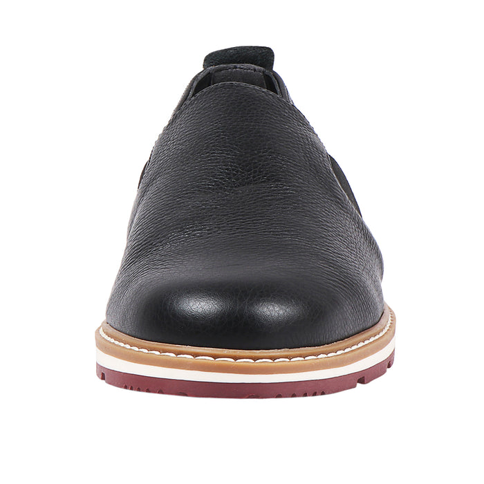 Quebec Men's Brown Leather Slip On Shoes