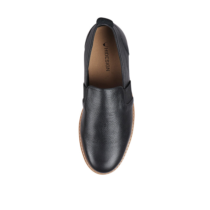 Quebec Men's Brown Leather Slip On Shoes