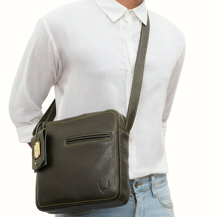 Rambler 01 Green Leather  Crossbody