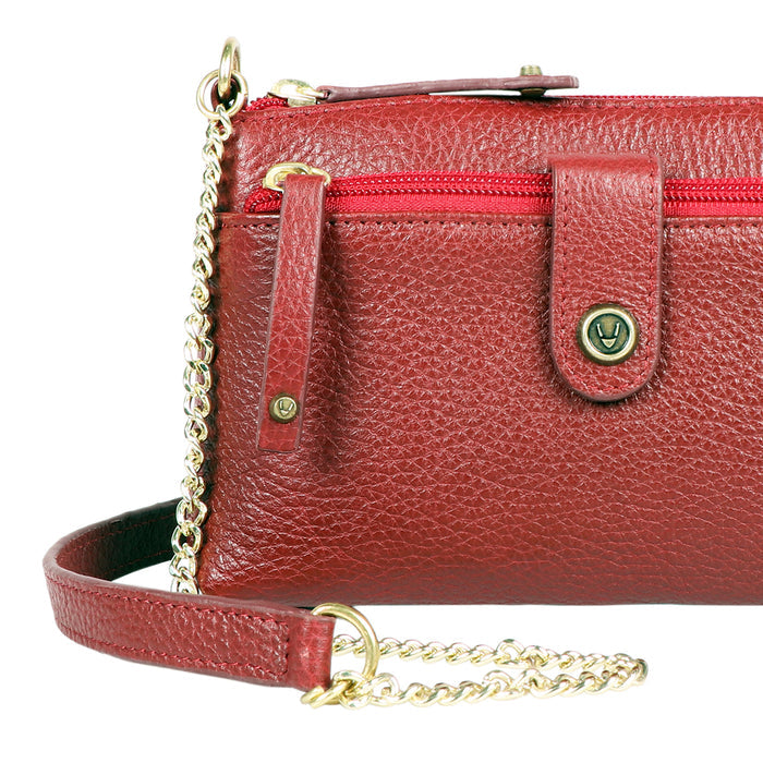 Redwood W1 Red Leather Sling Wallet