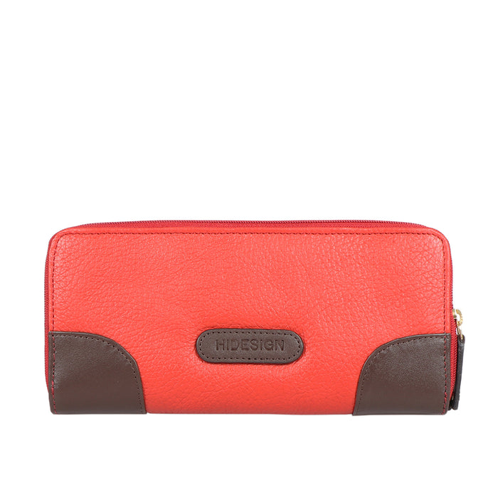 Redwood W2 Red Leather Double Zip Around Wallet