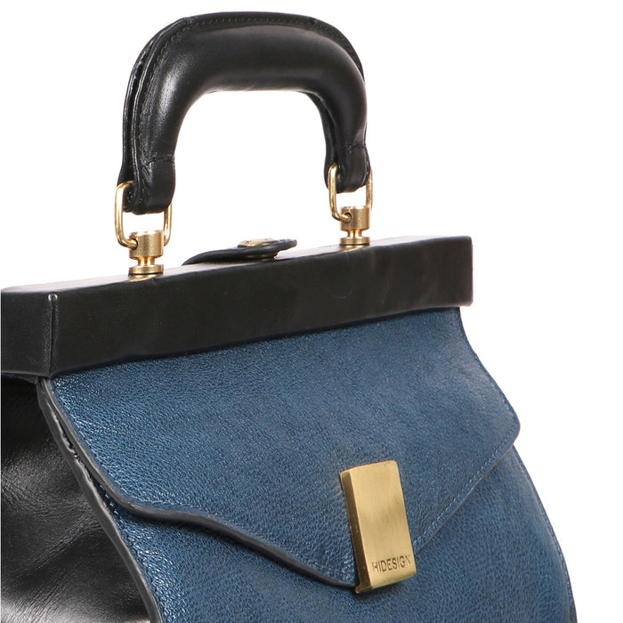 Retro 01 Blue Leather Sling Bag