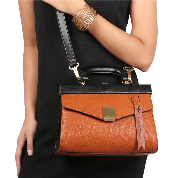 Retro 01 Orange Leather Sling Bag