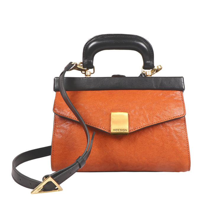 Retro 01 Orange Leather Sling Bag