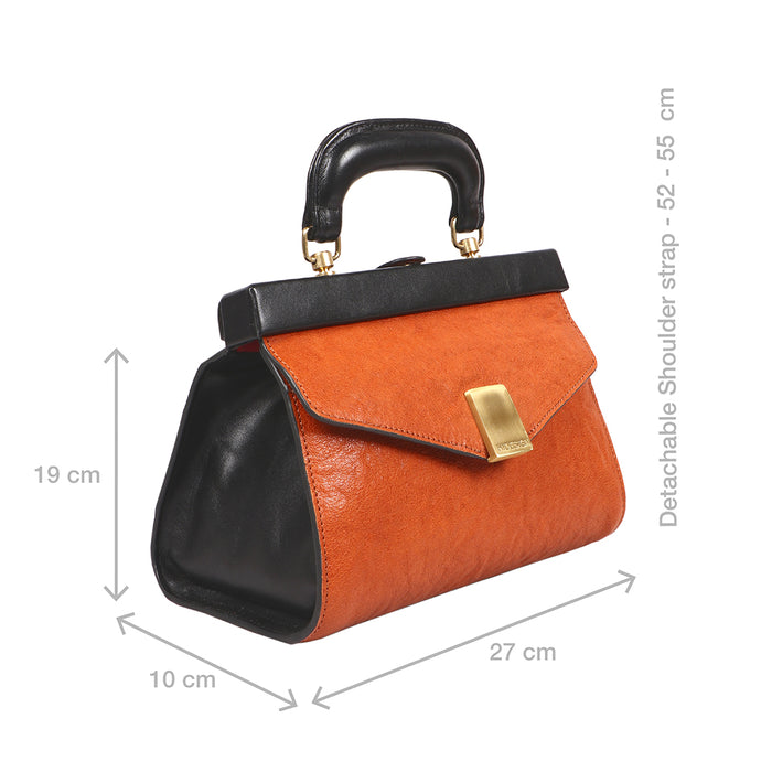 Retro 01 Orange Leather Sling Bag