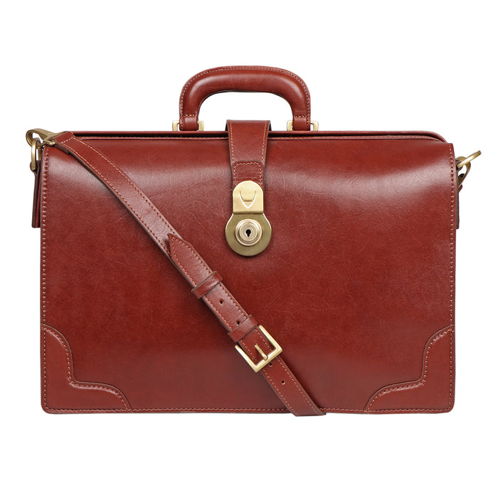 Retro 02 Tan Leather  Messenger Bag