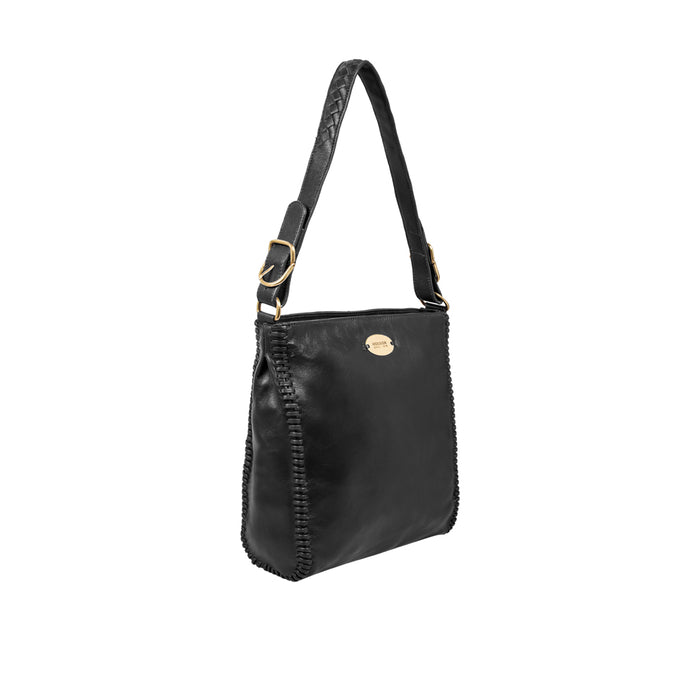 Rhubarb 01 Black Leather Shoulder Bag