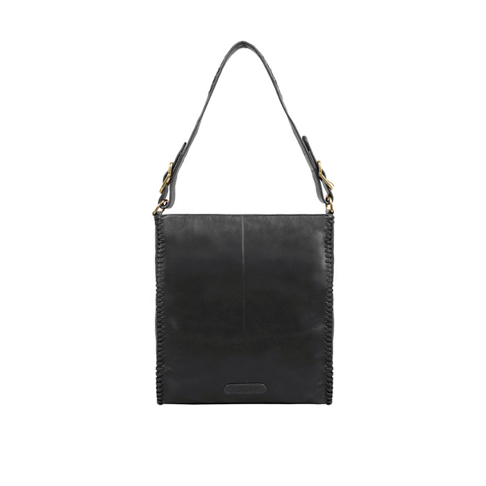 Rhubarb 01 Black Leather Shoulder Bag