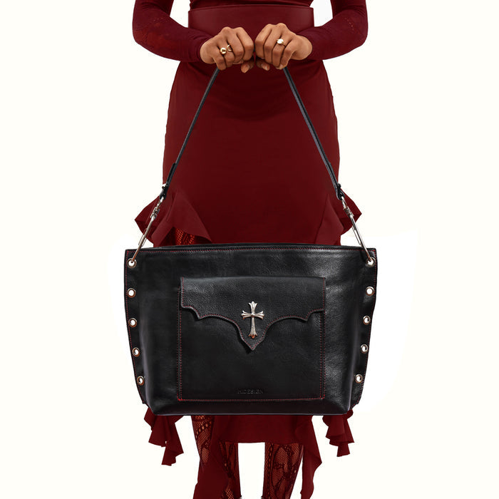 Rin Rin - 03 Black Leather Tote Bag