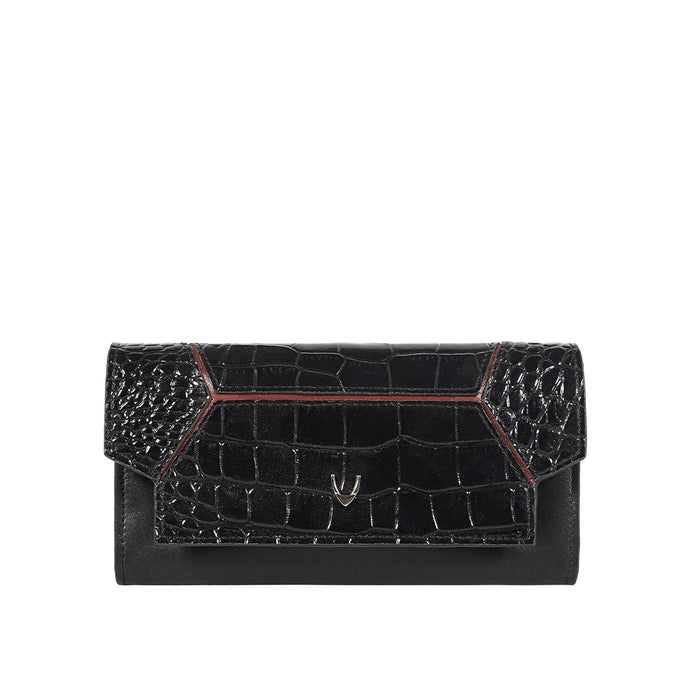 Rin Rin W2 Black Leather Bi-Fold Wallet