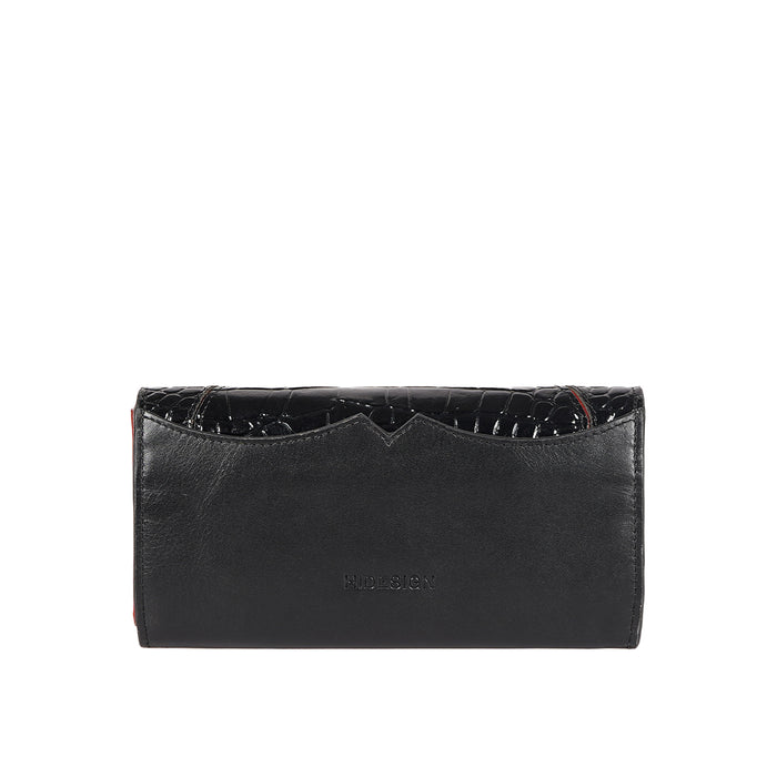 Rin Rin W2 Black Leather Bi-Fold Wallet
