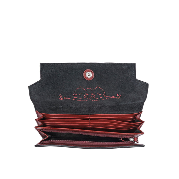Rin Rin W2 Black Leather Bi-Fold Wallet
