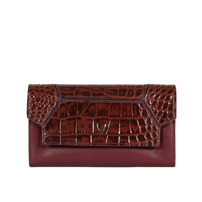 Rin Rin W2 Red Leather Bi-Fold Wallet