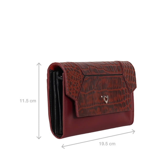 Rin Rin W2 Red Leather Bi-Fold Wallet