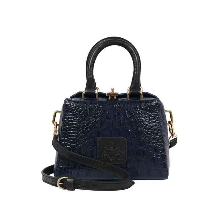 Ritz 01 Blue Leather Sling Bag