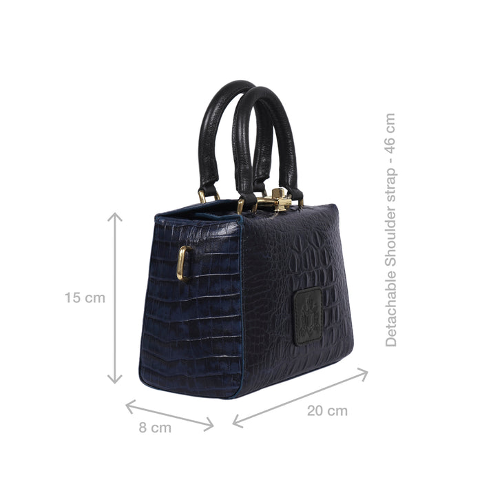 Ritz 01 Blue Leather Sling Bag