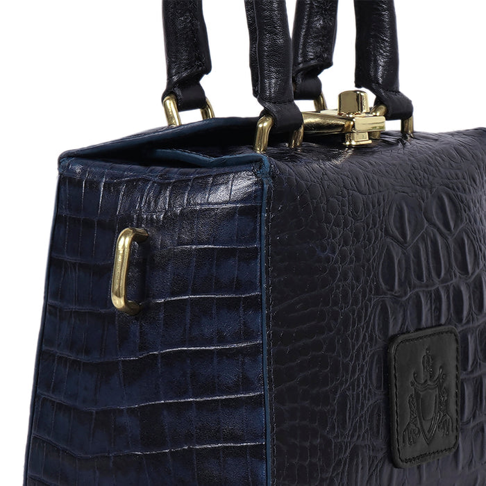Ritz 01 Blue Leather Sling Bag