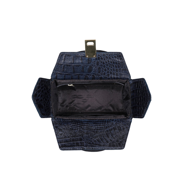 Ritz 01 Blue Leather Sling Bag