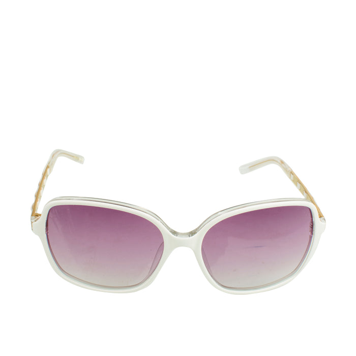 Riviera Women's White Oval Sunglasses