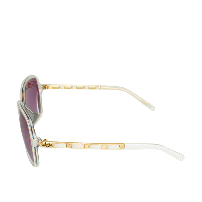 Riviera Women's White Oval Sunglasses