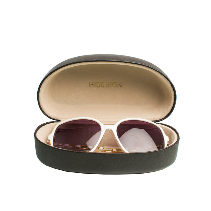 Riviera Women's White Oval Sunglasses