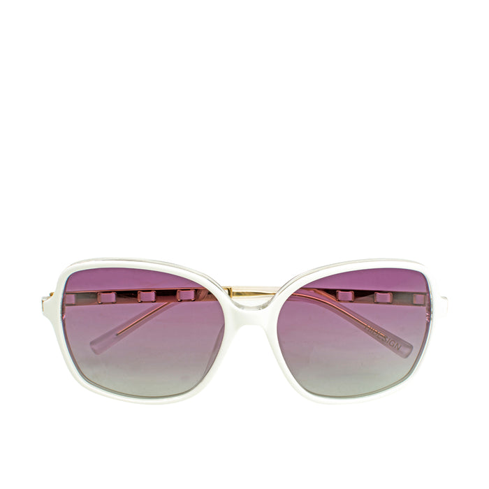 Riviera Women's White Oval Sunglasses