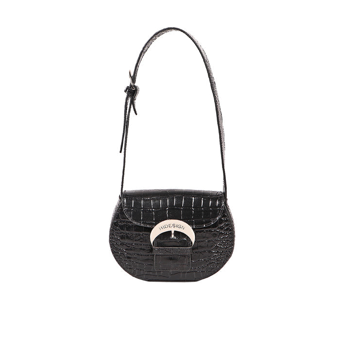 Rivoli Black Leather Shoulder Bag