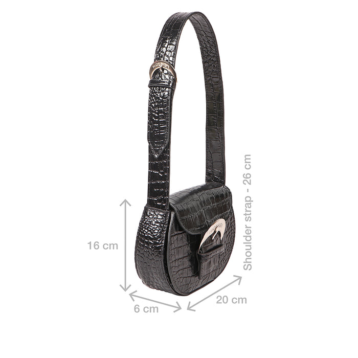Rivoli Black Leather Shoulder Bag