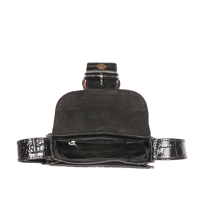Rivoli Black Leather Shoulder Bag