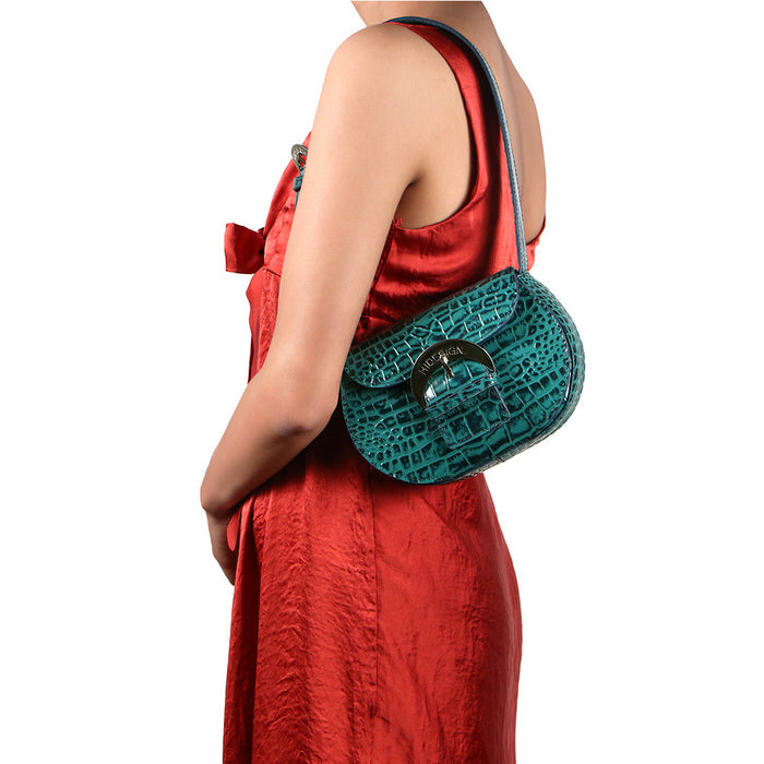 Rivoli Blue Leather Shoulder Bag