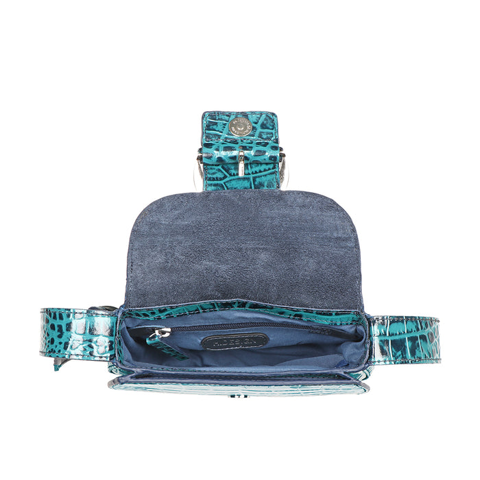 Rivoli Blue Leather Shoulder Bag
