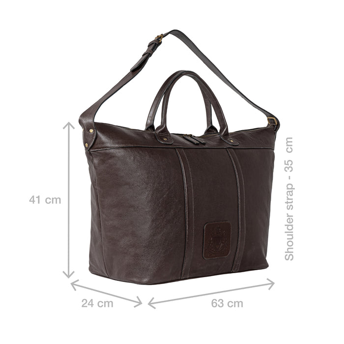 Roberto Brown Leather Duffle Bag