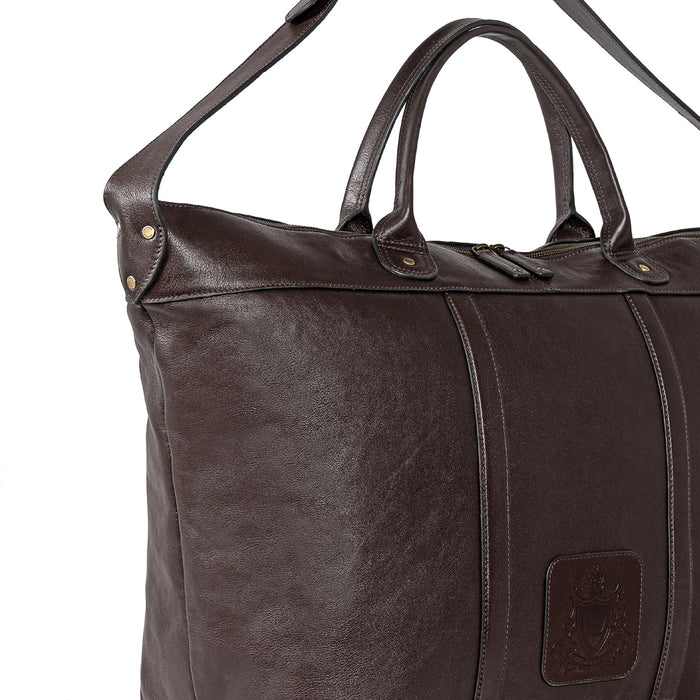 Roberto Brown Leather Duffle Bag