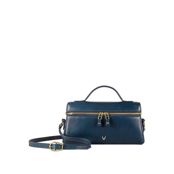 Rodos 01 Blue Leather Shoulder Bag