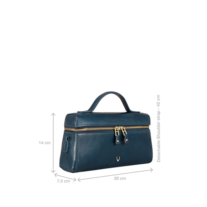 Rodos 01 Blue Leather Shoulder Bag