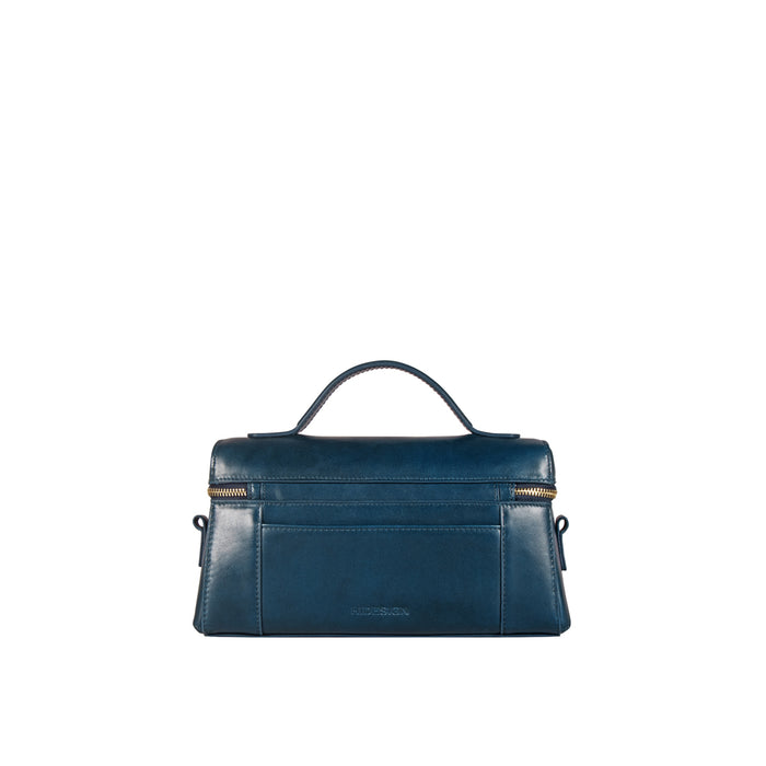 Rodos 01 Blue Leather Shoulder Bag