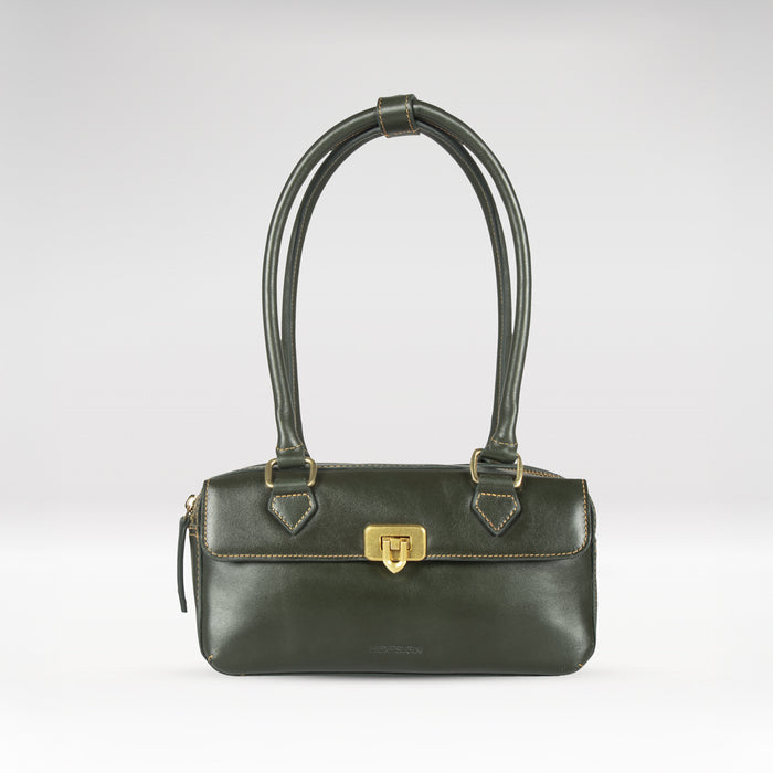 Rodos 02 Green Leather Tote Bag