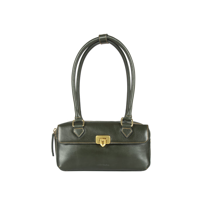 Rodos 02 Green Leather Tote Bag