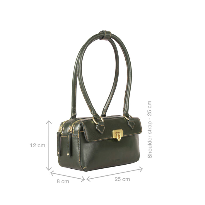 Rodos 02 Green Leather Tote Bag