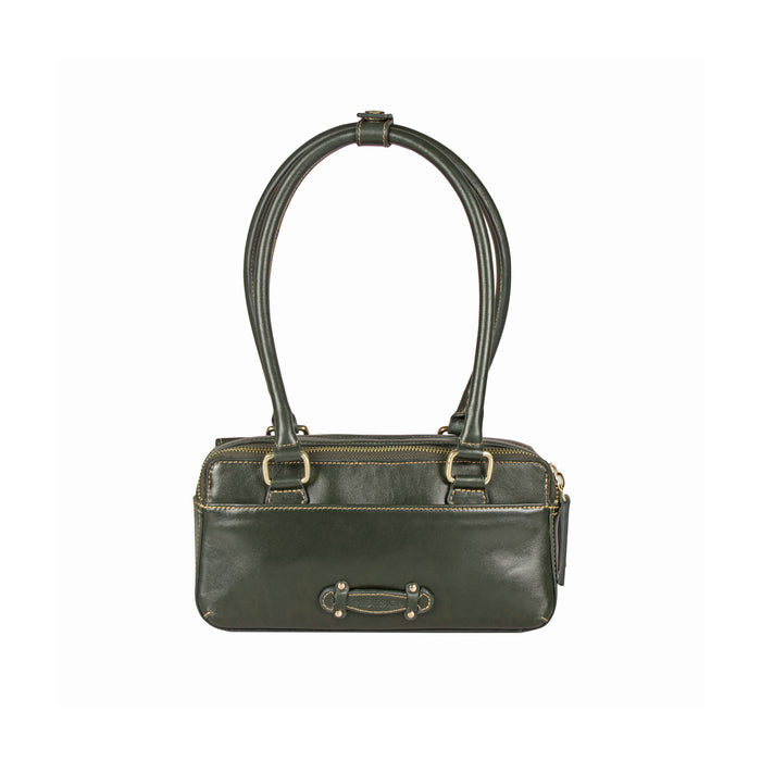 Rodos 02 Green Leather Tote Bag